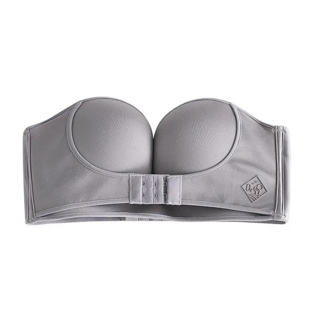 Sexy Invisible Bras Women Push Up Strapless Bra Lingerie Backless Brassiere Seamless Bralette Underwear for Wedding Dress #F