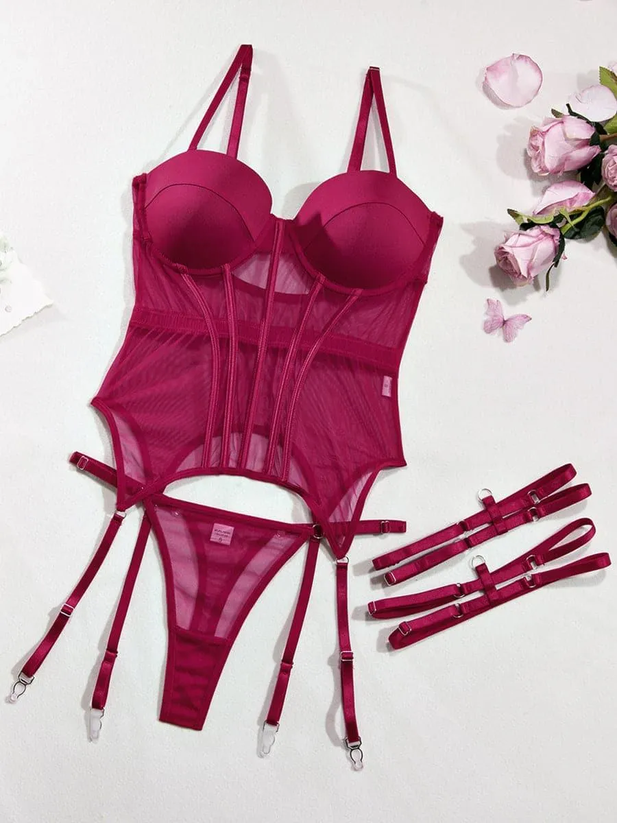 Sexy See Though Bustier Set MSL006