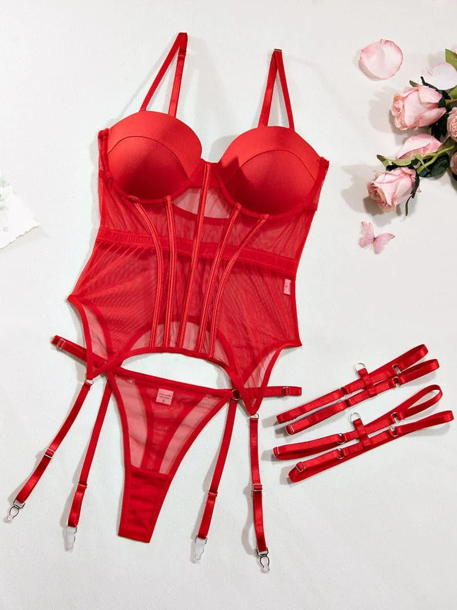 Sexy See Though Bustier Set MSL006