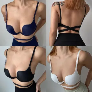 Sexy Women's U - Backless Push - Up Bra - Deep U, Low Cut, Breathable Bralette Intimates