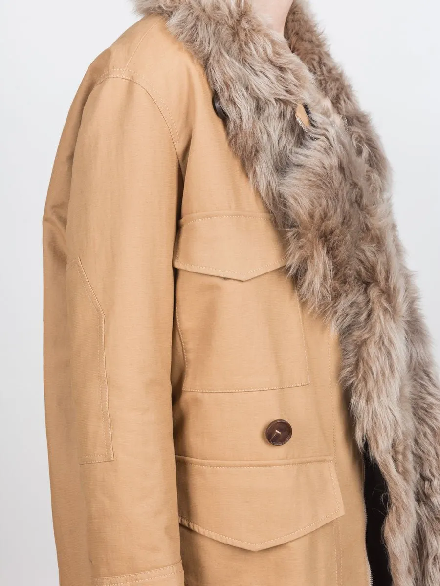 shearling anorak