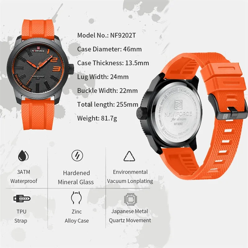 Silicone Strap Military Watch - 30ATM Waterproof
