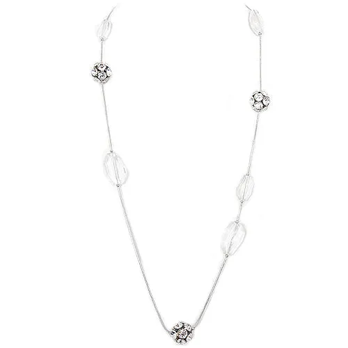 SILVER-CLEAR NECKLACE  #FW1202281 (EE8)