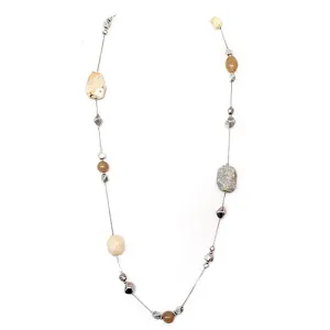 SILVER NATURAL NECKLACE  #SC29447_S-NATURAL (ME1)