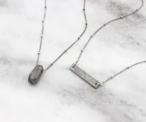 Small Geometric Nugget Meteorite Necklace