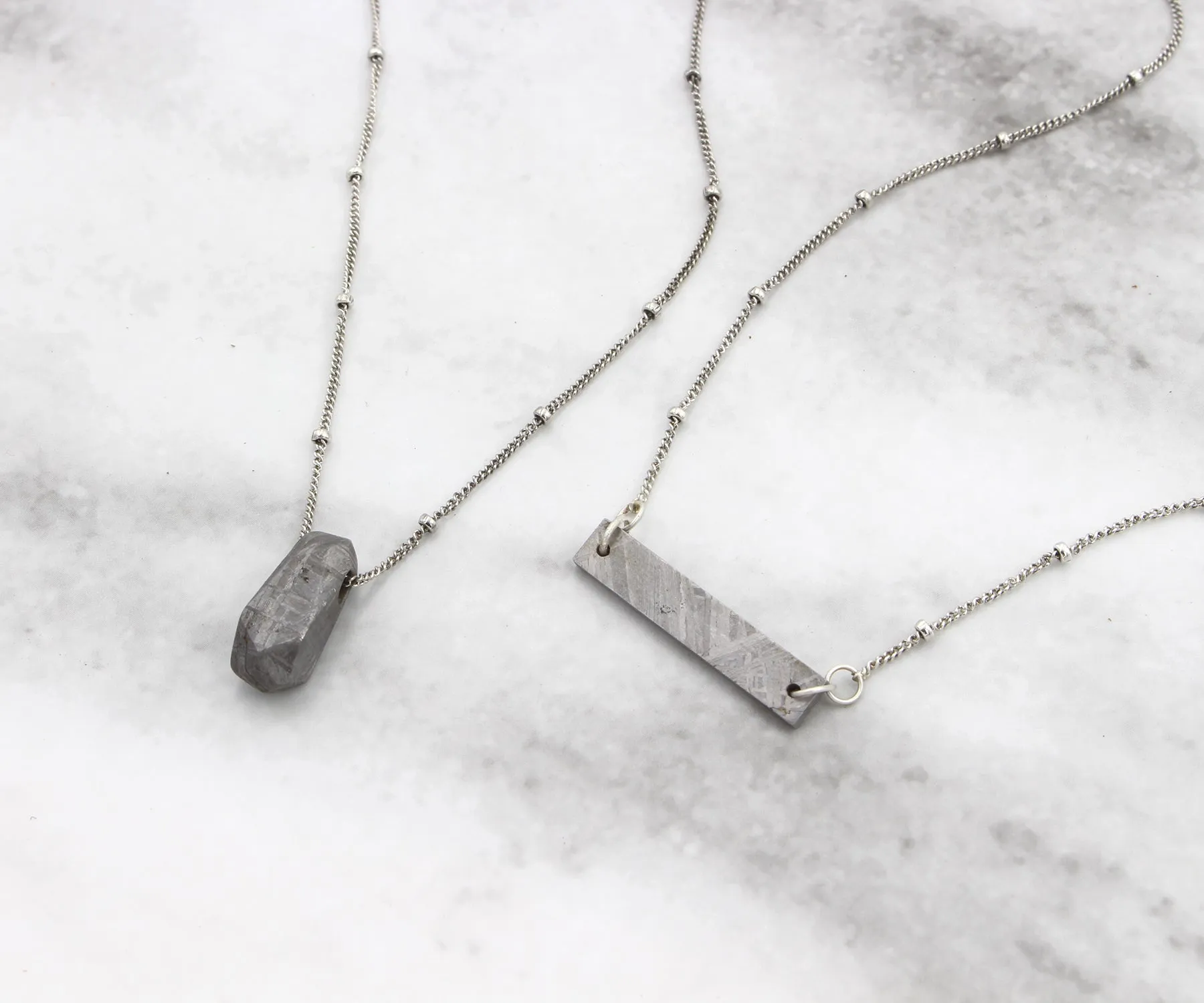 Small Geometric Nugget Meteorite Necklace