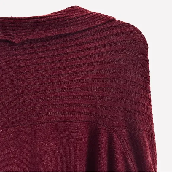 Soft Surroundings Draped Ruffle Cardigan In Cabernet Red Size S / M NWT