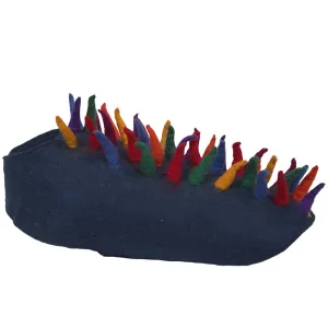 Spike Field Cape- Navy Rainbow Dog Coat 100% Natural Wool