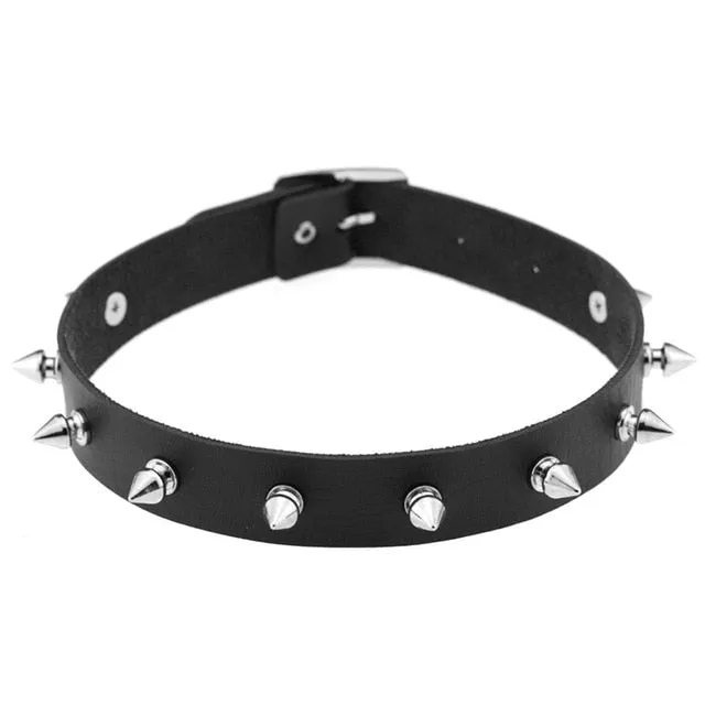 Spike Rivet Choker in Multiple Colors