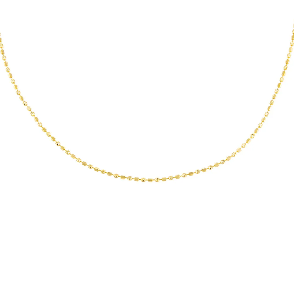 Square Beaded Necklace 14K