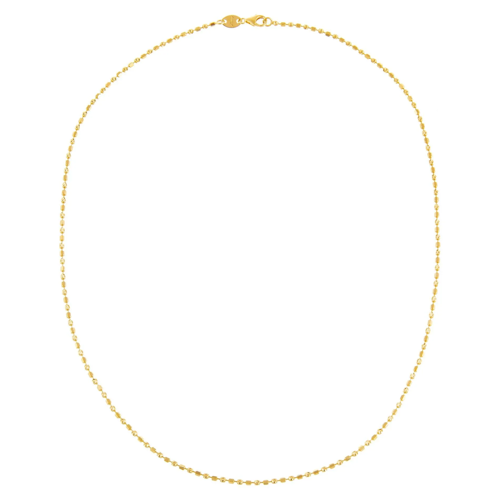 Square Beaded Necklace 14K