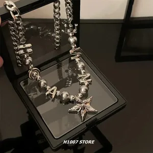 Star Letter Beaded Necklace