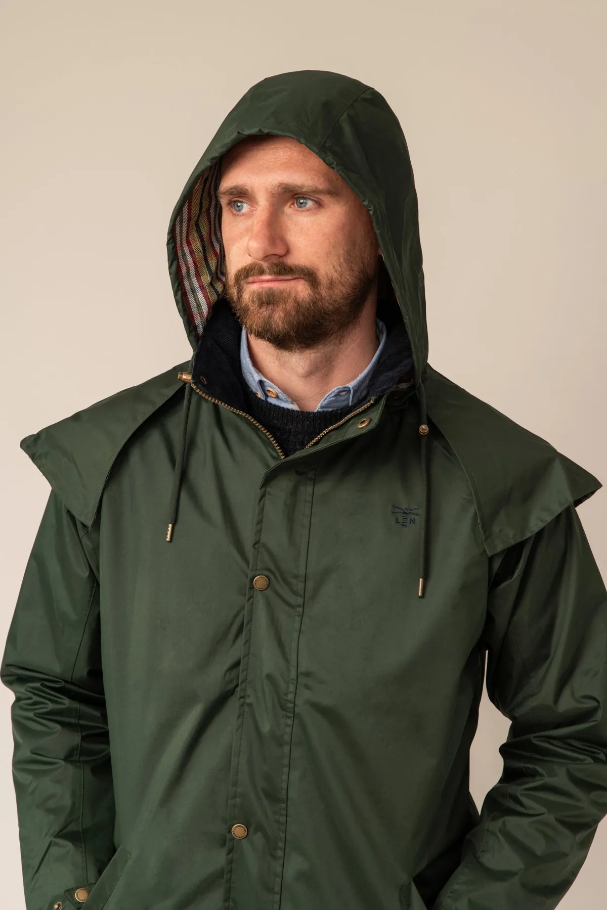Stockman Mens Full Length Waterproof Rain Coat - Duffel