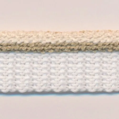 Stripe Pile Piping #2 Ivory & Camel & White