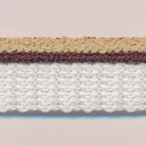 Stripe Pile Piping #5 Camel & American Brown & White
