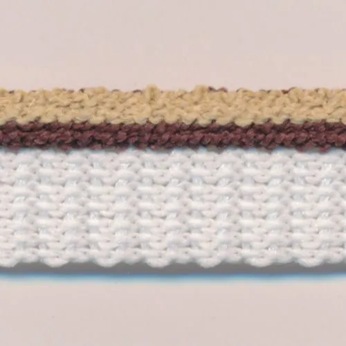 Stripe Pile Piping #5 Camel & American Brown & White