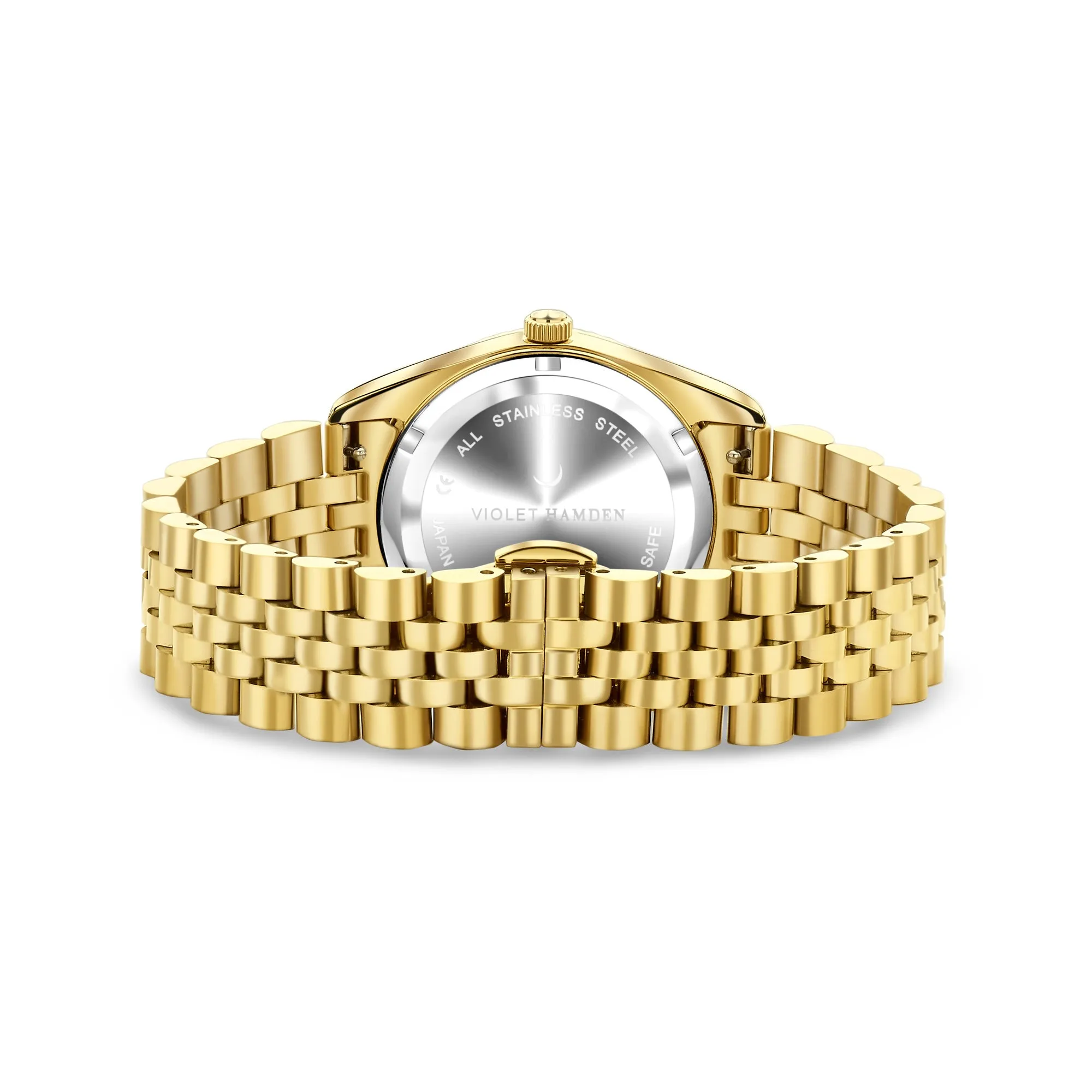 Sunrise round ladies watch gold coloured and mother of pearl