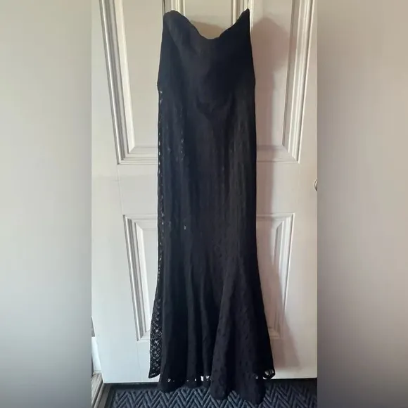 SUZY BLACK Della Paisley Knit Bustier Nightgown black maxi intimates lingerie 6