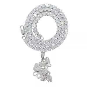 Tennis butterfly choker , bling butterfly , butterfly tennis necklace, 5mm tennis necklace and cz butterfly pendant ,Christmas gift