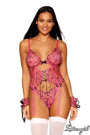 Three Piece Heart Garter Set