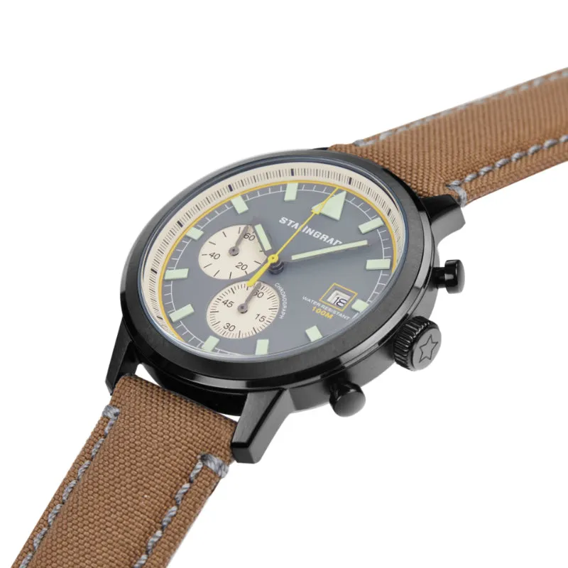 Trooper Chronograph. Grey Dial. Brown Cordura Strap. SG-2266-02