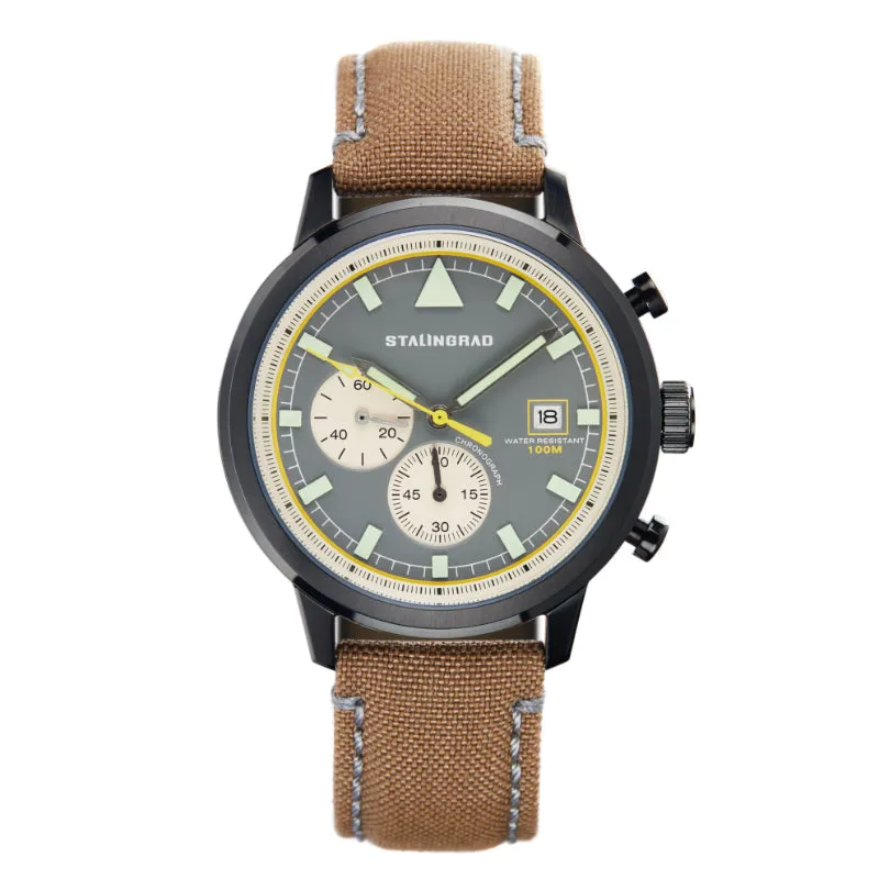 Trooper Chronograph. Grey Dial. Brown Cordura Strap. SG-2266-02