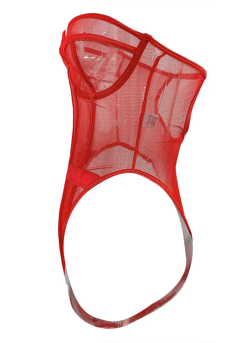TS3249 Mesh Bustier Bodysuit