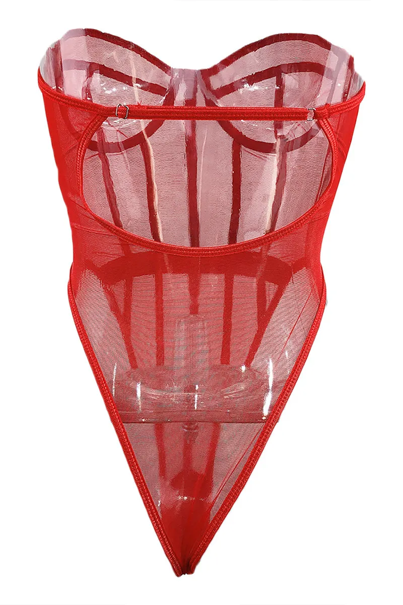 TS3249 Mesh Bustier Bodysuit