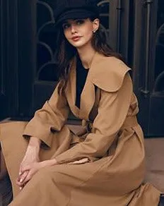 Twill Cape Collar Trench Coat