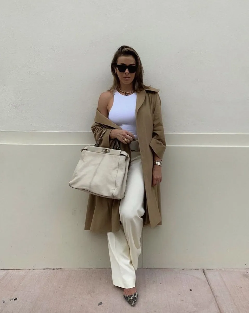 Twill Cape Collar Trench Coat