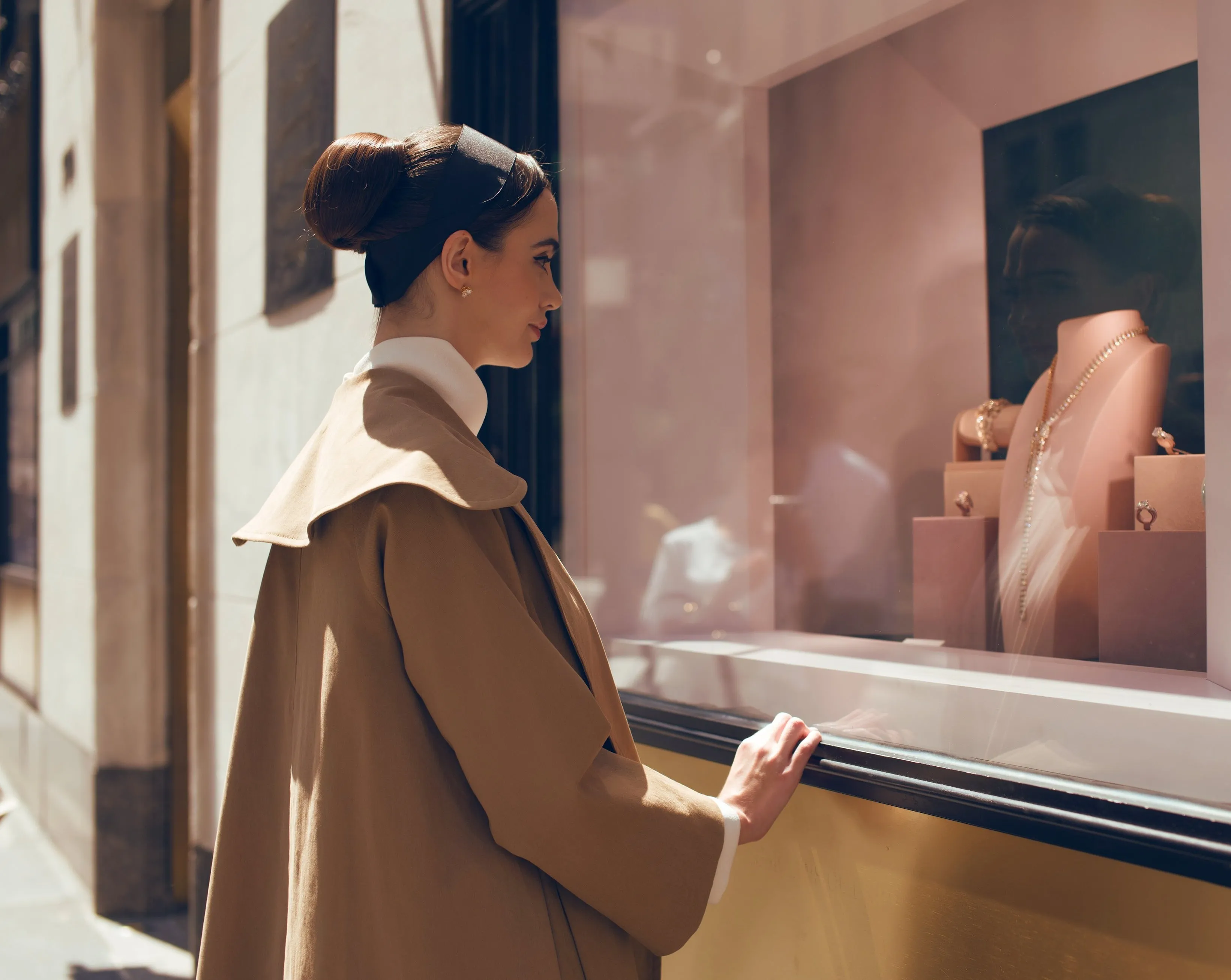 Twill Cape Collar Trench Coat