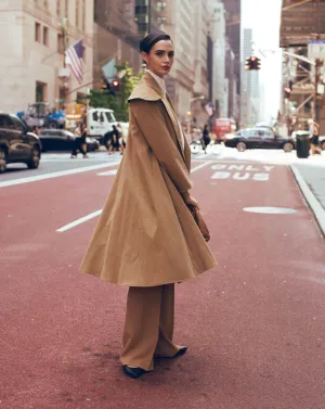 Twill Cape Collar Trench Coat