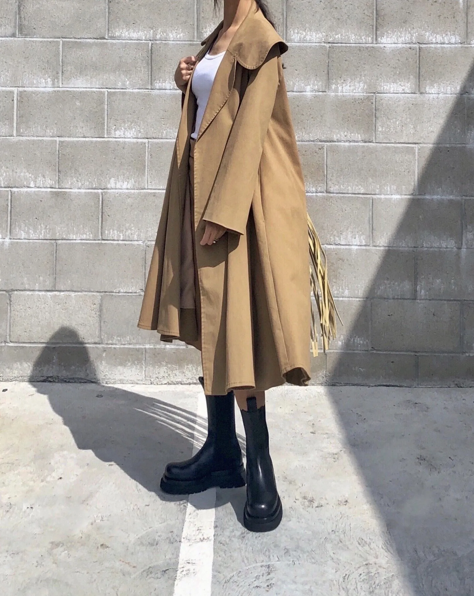 Twill Cape Collar Trench Coat