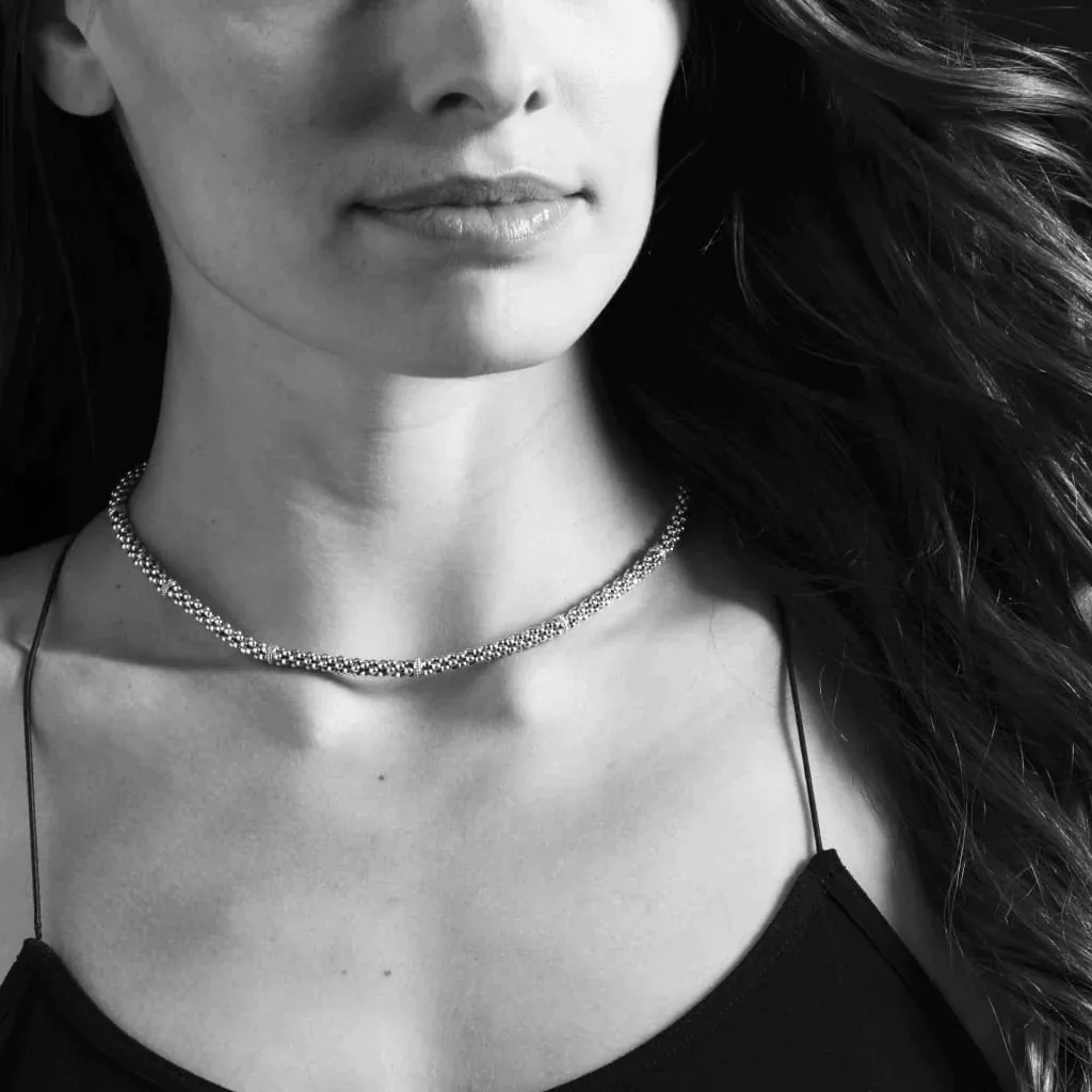 Two-Tone Caviar Beaded Necklace | 5mm