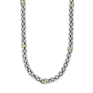 Two-Tone Caviar Beaded Necklace | 5mm