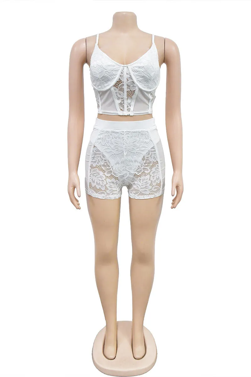 UF0273 Lace Cami and Shorts Set
