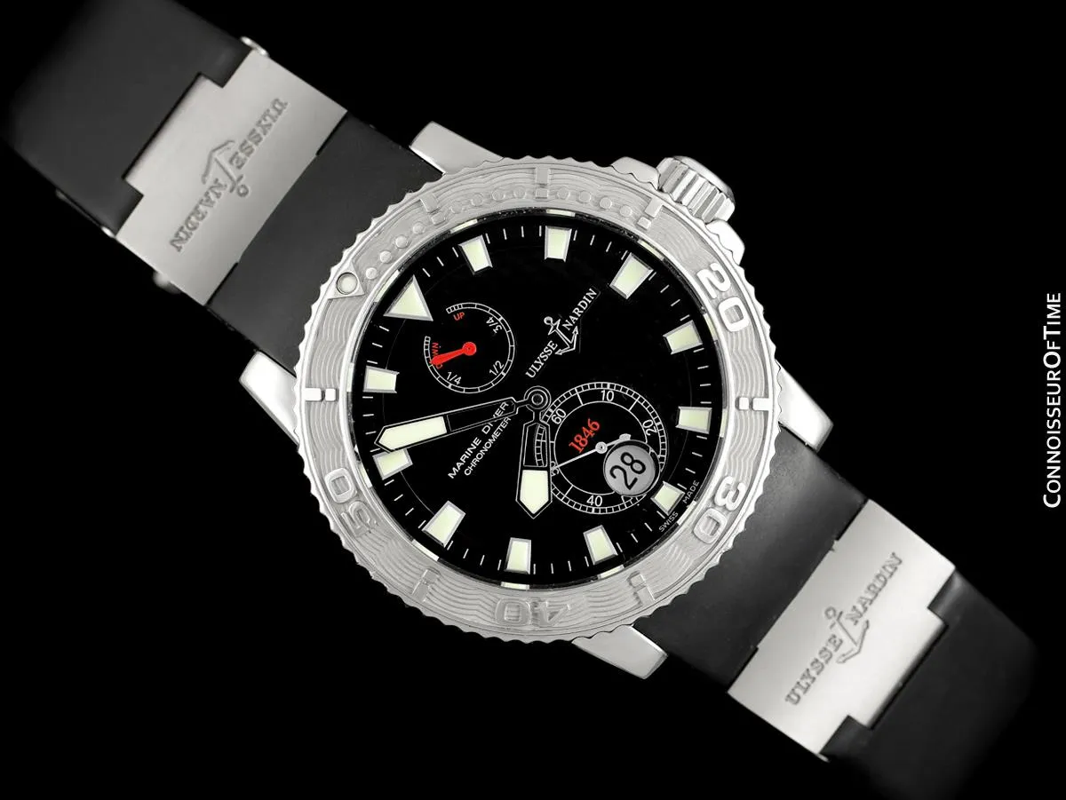Ulysse Nardin Maxi Marine Diver Chronometer 1846 Automatic Mens Stainless Steel Watch - 263-55