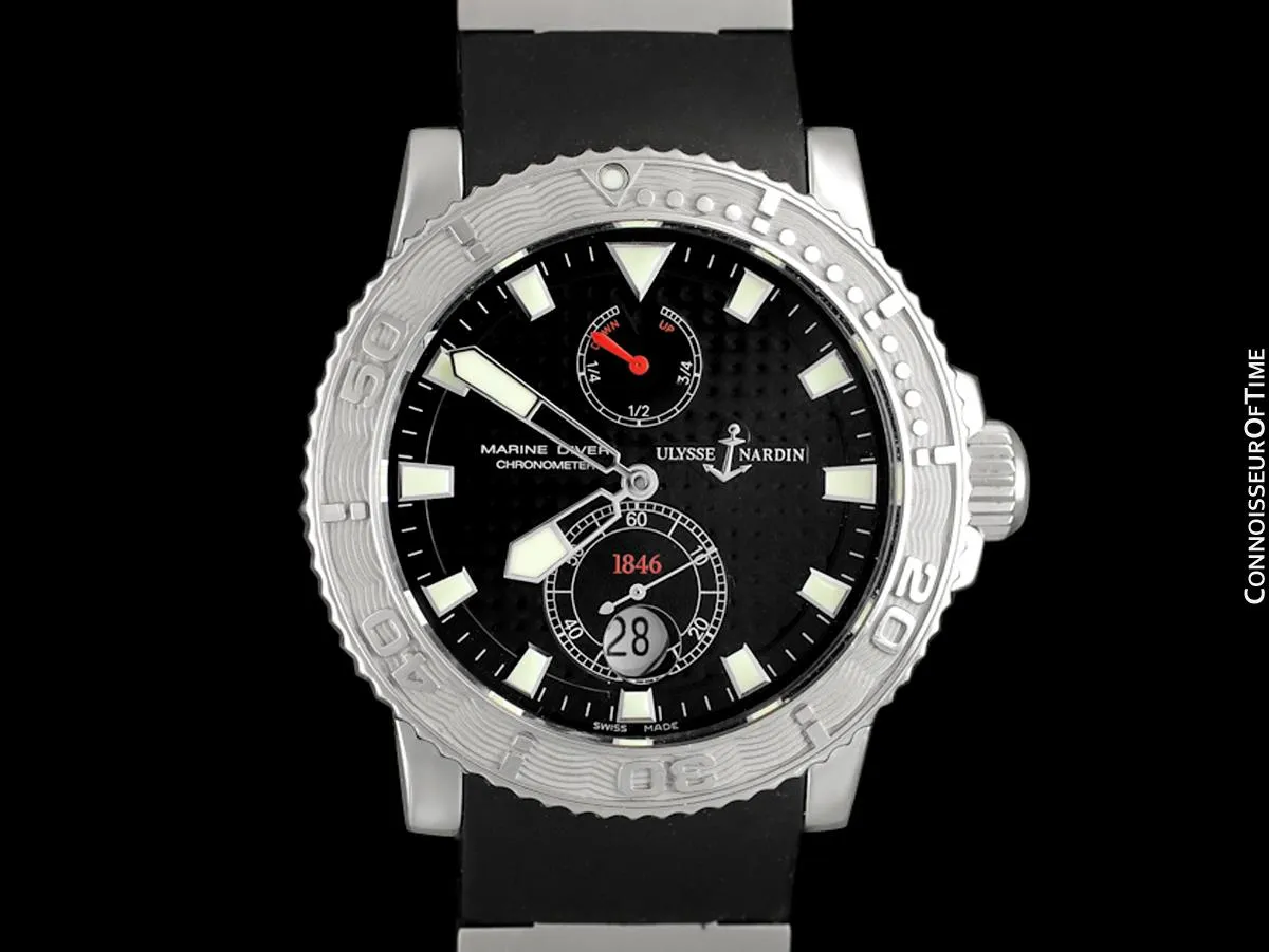 Ulysse Nardin Maxi Marine Diver Chronometer 1846 Automatic Mens Stainless Steel Watch - 263-55