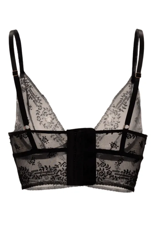 Underwire Lace Cup Bustier - Black