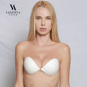 VANZTINA Invisible Push up Bra - Seamless, Self Adhesive, Backless Strapless, Front Closure, Plus Size
