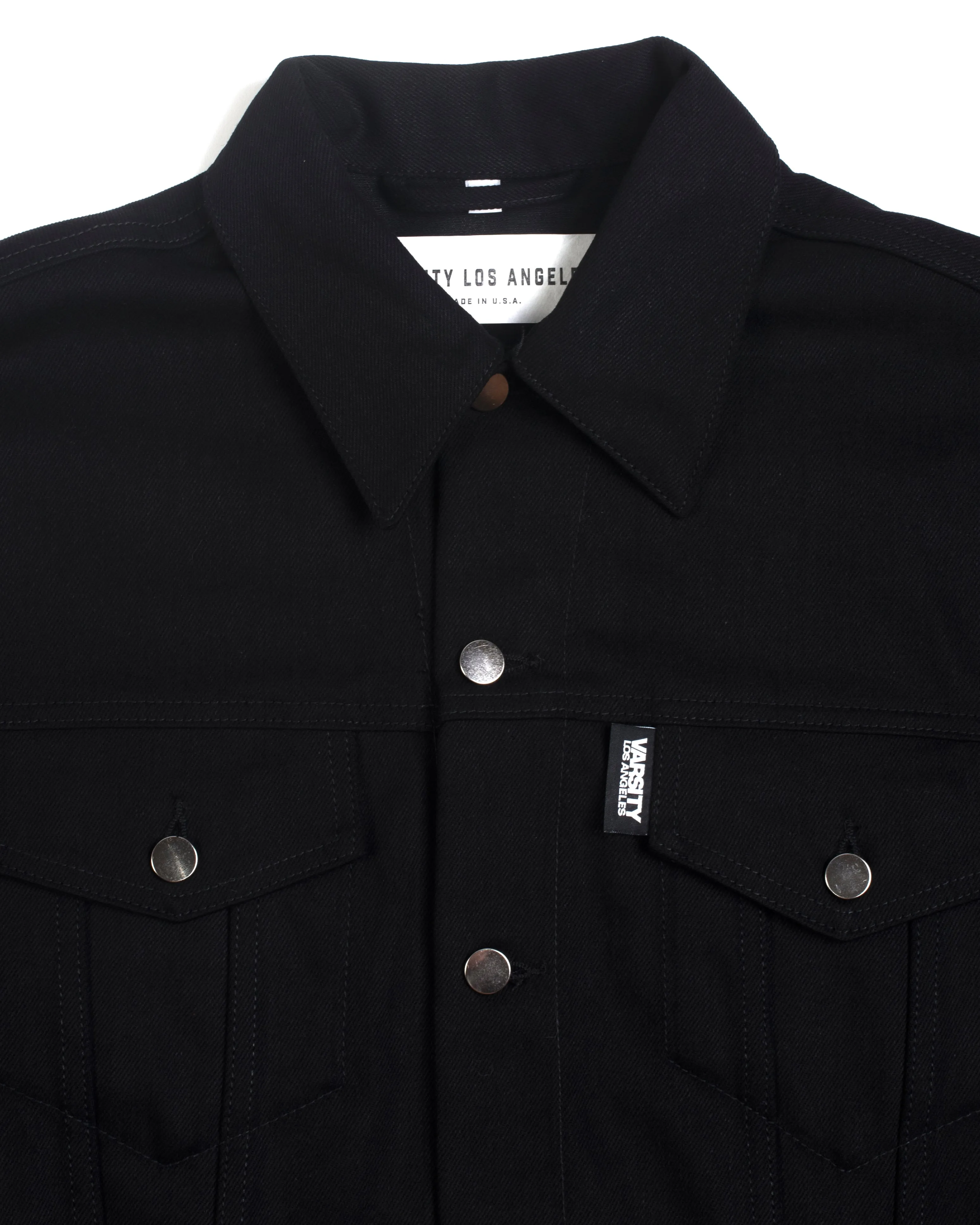 Varsity Los Angeles Black Denim Trucker
