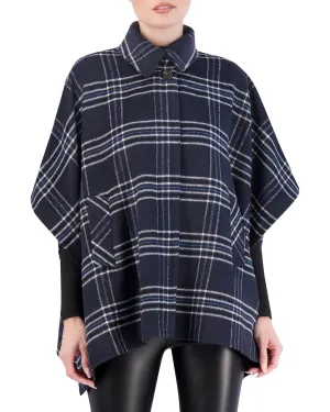 Vegan Cashmere Plaid Cape
