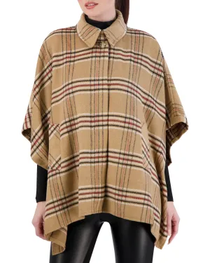 Vegan Cashmere Plaid Cape