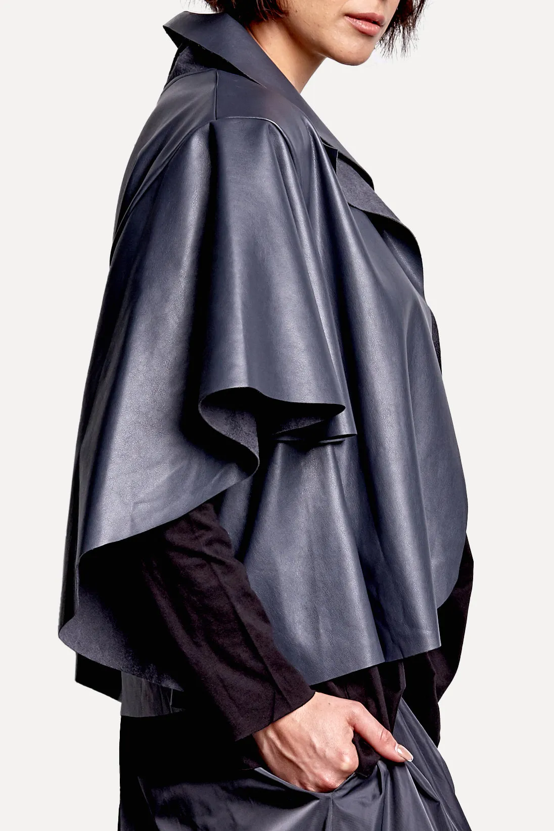 Vegan Leather Mini Kabuki Jacket