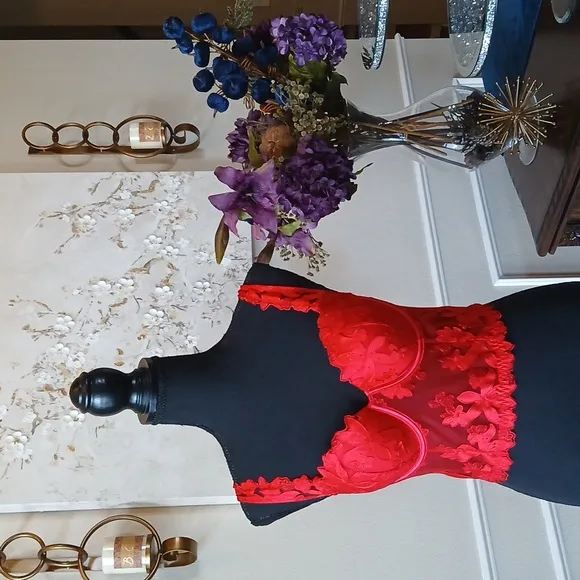 Victoria's Secret Very Sexy Red Lipstick Floral Luxury Corset Bustier. S…