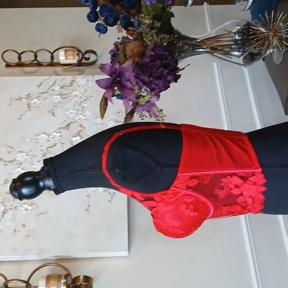 Victoria's Secret Very Sexy Red Lipstick Floral Luxury Corset Bustier. S…