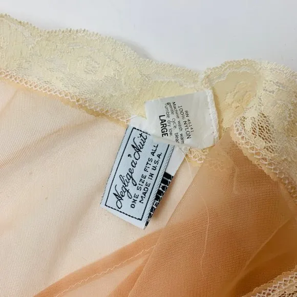 Vintage 80s Lingerie Top Cone Bra Nylon Camisole Neglige A Nuit OS