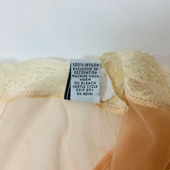 Vintage 80s Lingerie Top Cone Bra Nylon Camisole Neglige A Nuit OS