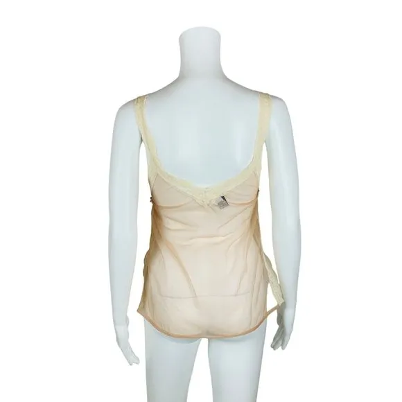 Vintage 80s Lingerie Top Cone Bra Nylon Camisole Neglige A Nuit OS