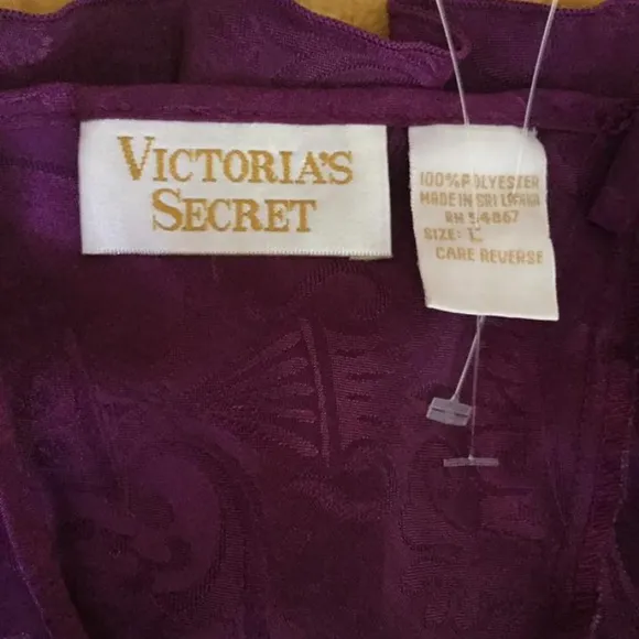 Vintage Victoria's Secret Cami Panties Lingerie Set Purple L Gold Label